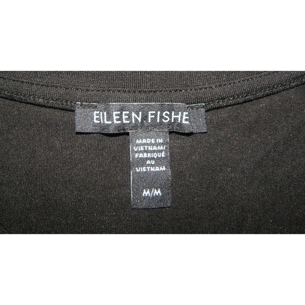 EILEEN FISHER Black Sz Medium Casual Wear Stretchy Jersey Knit Tunic Shirt - Picture 4 of 6